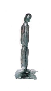 Solitary figure iron sculpture