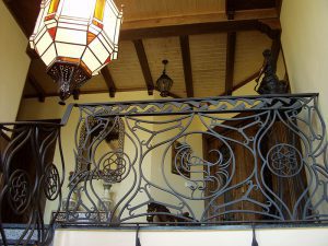 wrought iron banister detail