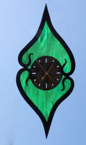 contemporary iron and glass clock
