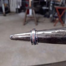 Silver ring with iron and copper detail