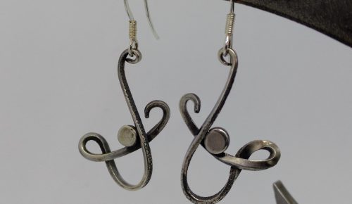 forged silver wire earrings