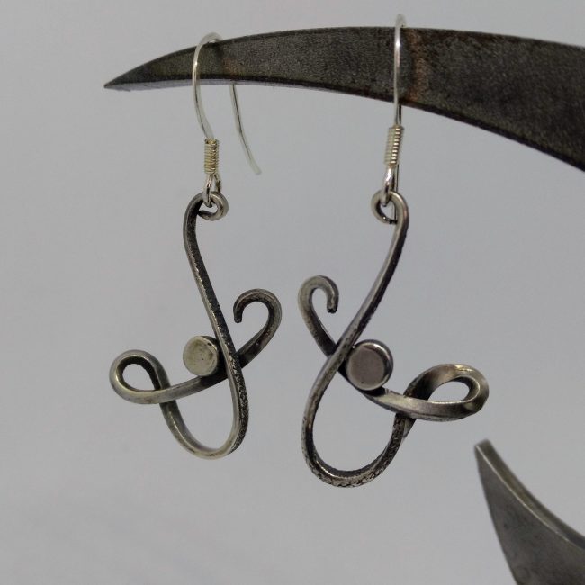 forged silver wire earrings