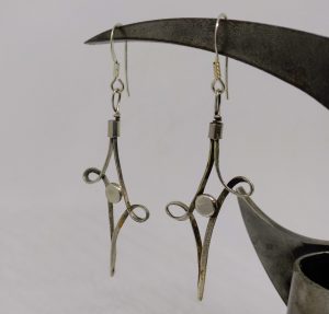 forged silver wire earrings