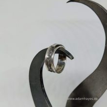 Silver ring with textured overlap 2 Silver ring with textured overlap